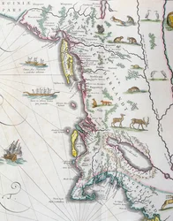 Karte der Ostküste Nordamerikas, 1647